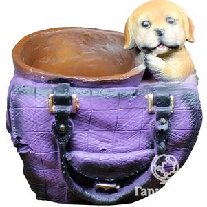 Кашпо щенок в сумке 17*14*17